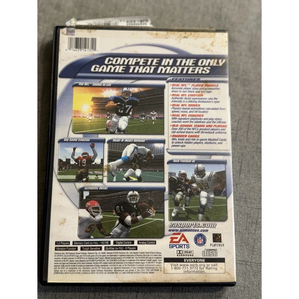 Madden 2001 Football - Sony PlayStation 2 w/pamphlet Untested Estate